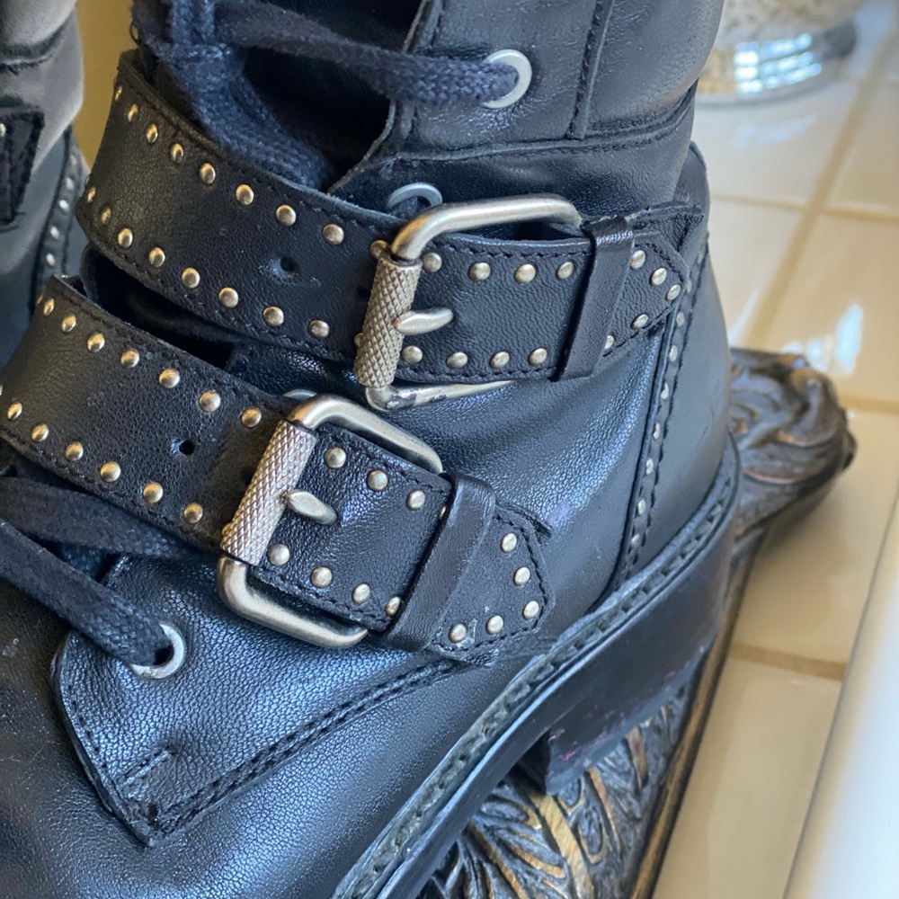 Frye Samantha Studded Leather Combat Boots ! - image 2